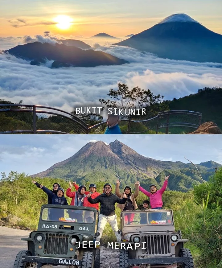 bukit sikunir dieng jeep merapi lava tour